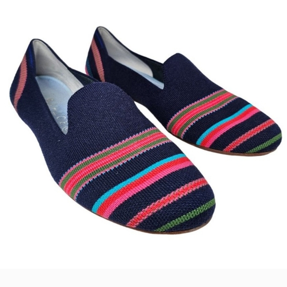 Rothy's  Navy Ribbon Striped Loafers Sz: 6 - Picture 2 of 10